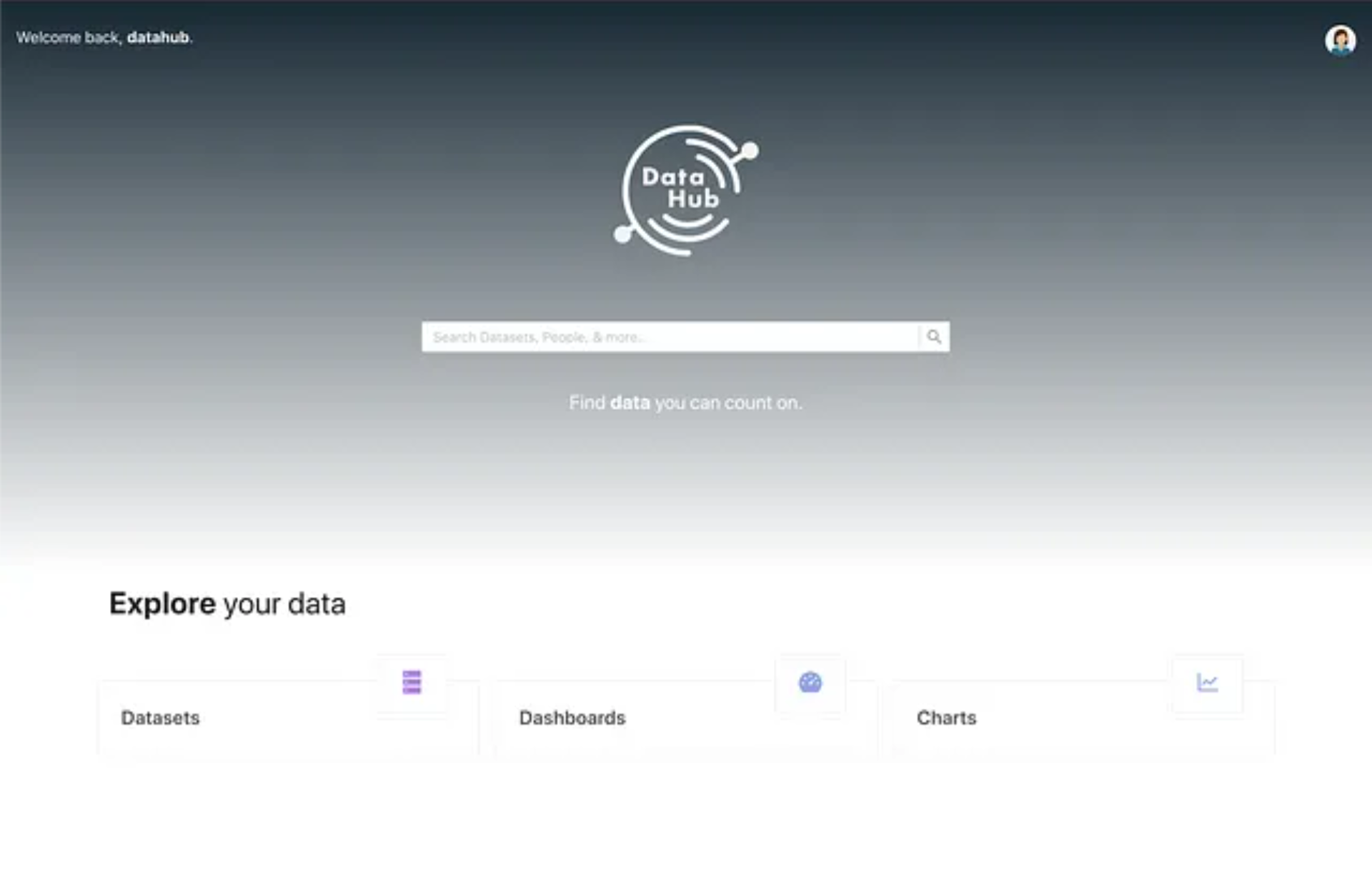 DataHub Landing Page