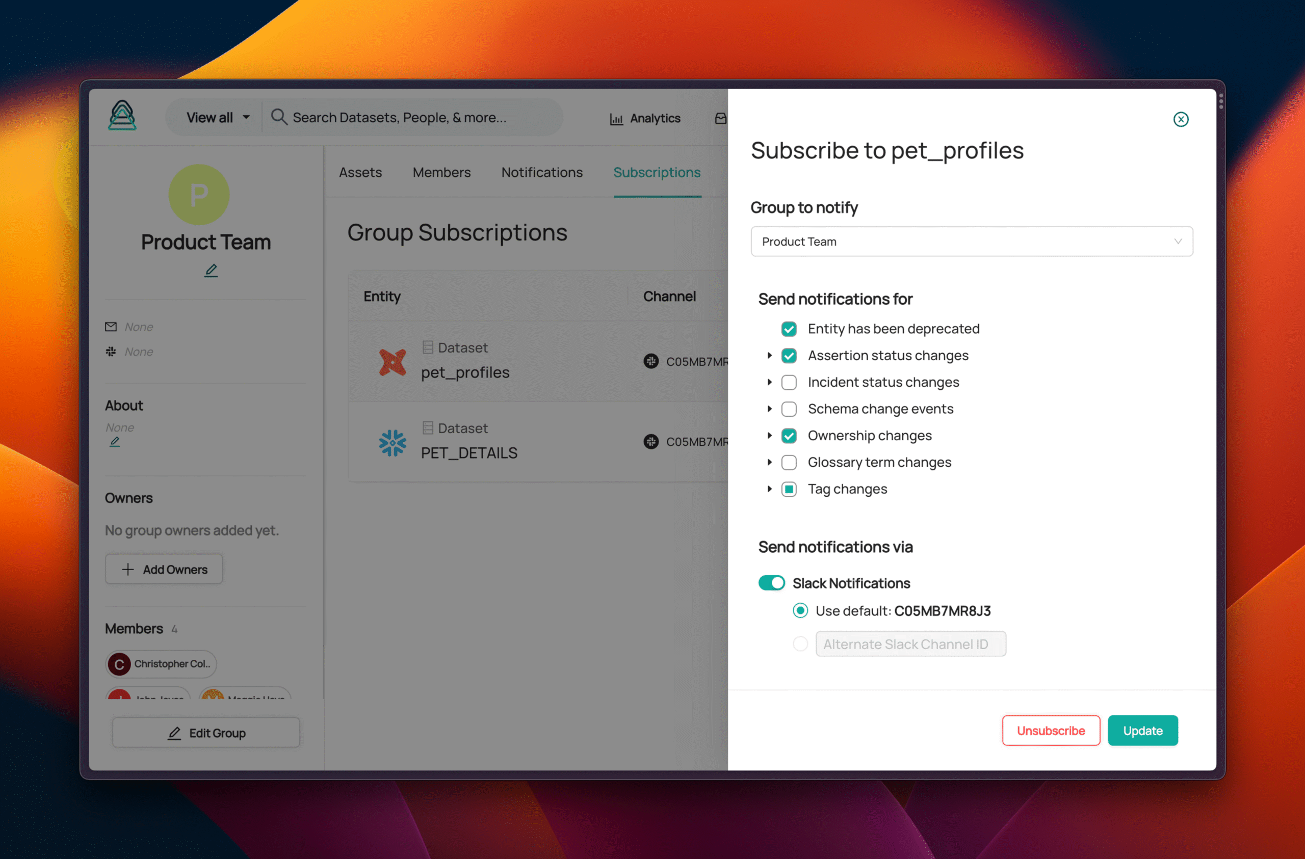 Subscription and Notifications - Group Subscriptions