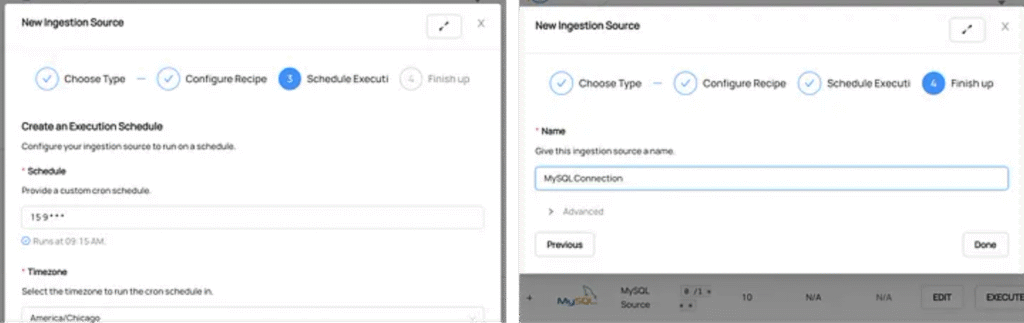 Easily set Ingestion Schedule and give it a name — you’re all set!