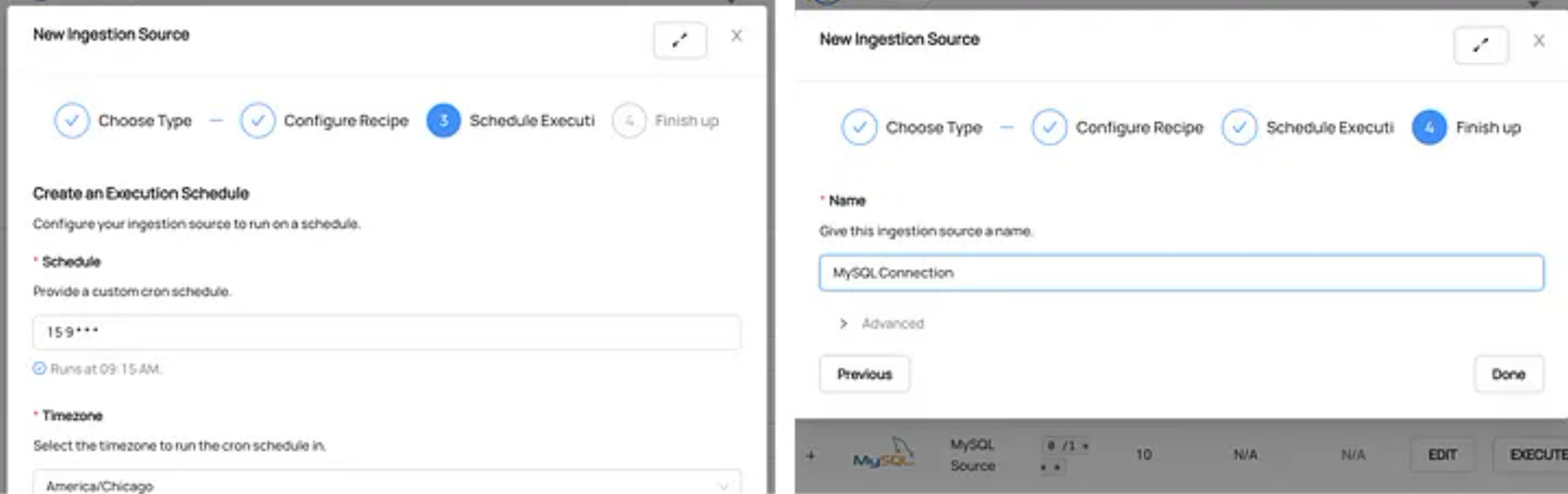 Easily set Ingestion Schedule and give it a name — you’re all set!