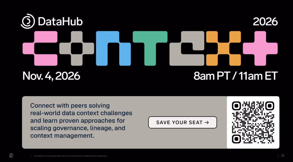 CONTEXT 2026 save-the-date, November 4, half-day virtual summit, with a registration QR code.